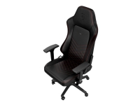 Noblechairs Hero - Stol - ergonomisk - armstöd - T-formad - vridbar - svängbar - aluminium, polyuretan, stål, minnesskum, polyuretan, veganskt konstläder - svart, röd