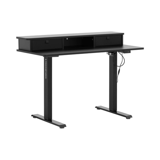 Skrivbord höjdjusterbart - 720 - 1200 mm - 80 kg - vitt/träfärgat