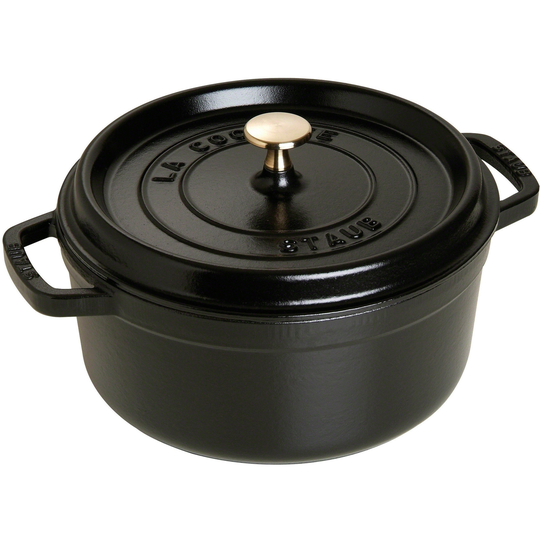 Staub Rund Gryta 24 cm 3,8 liter Svart