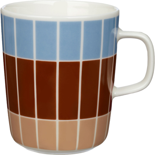 Marimekko Tiiliskivi mugg 2-pack, 2,5 dl, ljusblå/brun