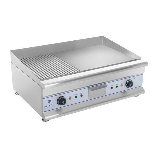 Elektriskt stekbord - Dubbelt - 75 cm - Räfflad/Slät - 2 x 3200 W