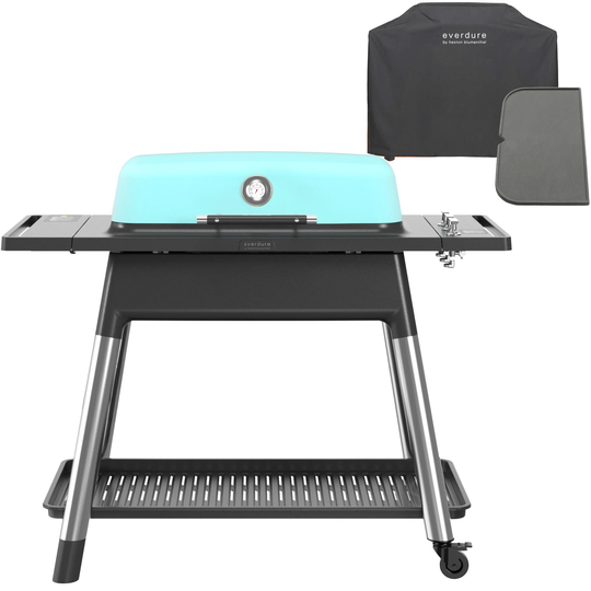Everdure Furnace gasolgrill + grillöverdrag & grillplåt, matt mint