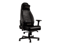 Noblechairs ICON - Stol - armstöd - T-formad - vridbar - svängbar - aluminium, polyuretan, stål, läder, nylon/polyeten - svart