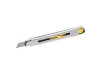 STANLEY® Interlock®-kniv med 9 mm snäppblad. Starkt och robust metallhölje. Interlock-låssystemet ger ökad säkerhet vid användning