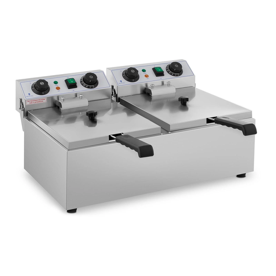 Elektrisk fritös - 2 x 10 liter - Timer - 230 V