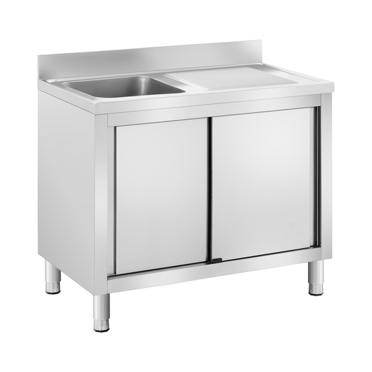 Diskbord - 1 diskho - Royal Catering - Rostfritt stål - 400 x 400 x 240 mm