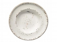 Tallrik Deep Bonna Grain Ø27cm Porslin Vit med brunt stänk (6 st)