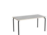 Bord Jerka 322, 1200x800 mm, ljusgrå linoleum, sort stel