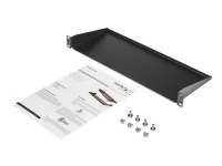 StarTech.com 1U Server Rack Cabinet Shelf, 7in Deep Fixed Cantilever Tray, Rackmount Shelf for 19 AV/Data/Network Equipment Enclosure with Cage Nuts & Screws, 33lbs Weight Capacity - 1U Rack Shelf 7 Deep (CABSHELF1U) - Hylla för rack - svart - 1U - 19 - för P/N: RK2433BKM, RK2537BKM, RK3236BKF, RK4236BKB, RK4242BK24, RK4242BK30, RKQMCAB12V2
