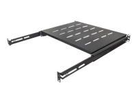 Intellinet 19 Sliding Shelf, 1U, 800 to 1000mm Depth, shelf depth 550mm, Black - Hylla för rack - svart, RAL 9005 - 1U - 19