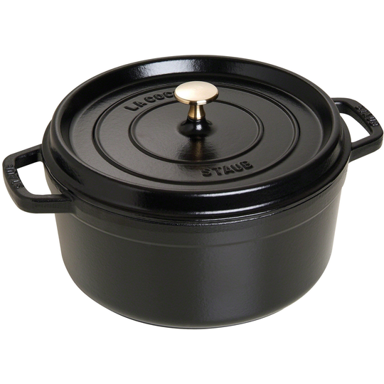 Staub Rund Gryta 26 cm 5,2 liter Svart
