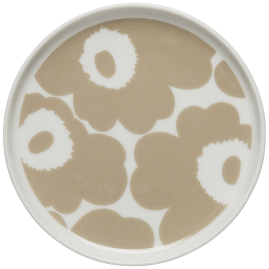 Marimekko Unikko tallrik, 13,5 cm, vit/beige