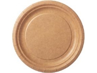 Papperstallrik rund Ø18 cm belagd kraft SC detaljhandelsförpackning Brun,12 st x 20 st/krt