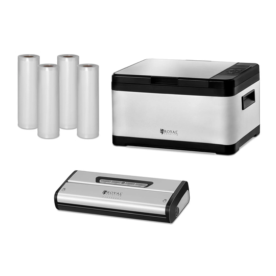 Sous vide-maskin set -inkl. vakuumförpackare och vakuumpåsar - 8 L