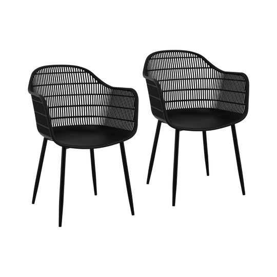 Stol - Set med 2 - Upp till 150 kg - Sittyta 45 x 44 cm - Svart
