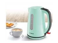 Bosch CompactClass TWK7502 - Vattenkokare - 1.7 liter - 2.2 kW - mint turquoise/black gray