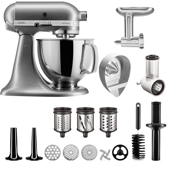 KitchenAid Artisan KSM175PSEUC Köksmaskin + Tillbehörsset, Contour Silver