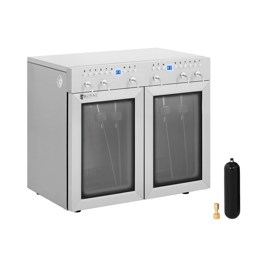 Vinkyl - Med dispenser - 6 flaskor - Rostfritt stål