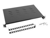 Lanberg - Hylla för rack - svart, RAL 9004 - 1U - 19