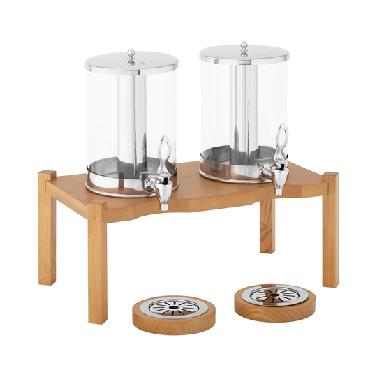Juicedispenser - 2 x 7 L - Kylsystem - Träställ