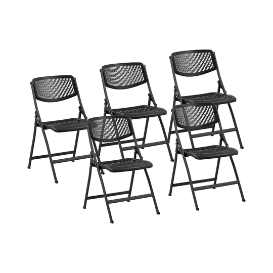Stol - Set med 5 - Upp till 150 kg - Sits 540 x 430 mm - Svart - Hopfällbar