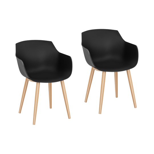 Stol - Set med 2 - Upp till 150 kg - Sittyta 43 x 40 cm - Svart
