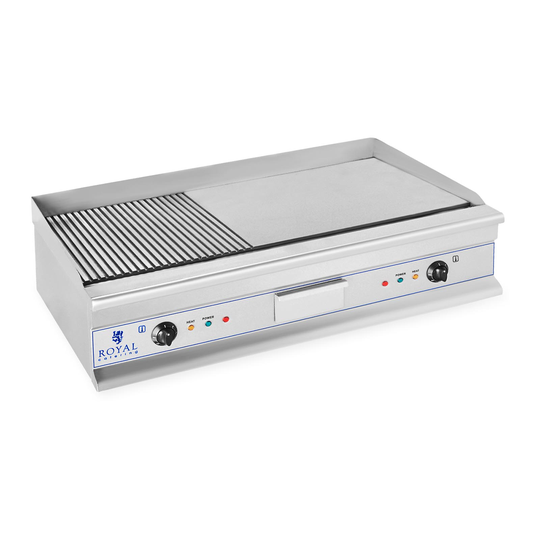 Elektriskt stekbord - Dubbelt - 100 cm - Slät/räfflad - 2 x 3200 W